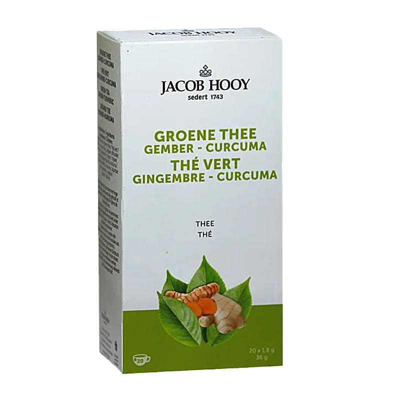 Infusion de thé vert, gingembre et curcuma JH Infusion de thé vert, gingembre et curcuma JH